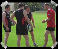 The Boys having a brief on the session to come